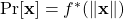 \Pr[\mathbf{x}] = f^*(\|\mathbf{x}\|)