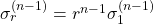 \sigma_r^{(n-1)} = r^{n-1} \sigma_1^{(n-1)}